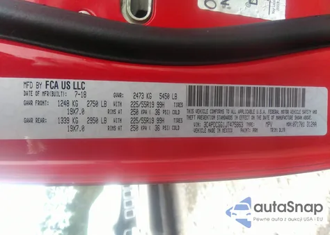 2018 Dodge Journey Crossroad from USA, damaged, VIN 3C4PDCGG1JT475863